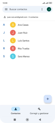 Pulsa el icono de nuevo contacto. Pulsa el icono de nuevo contacto.