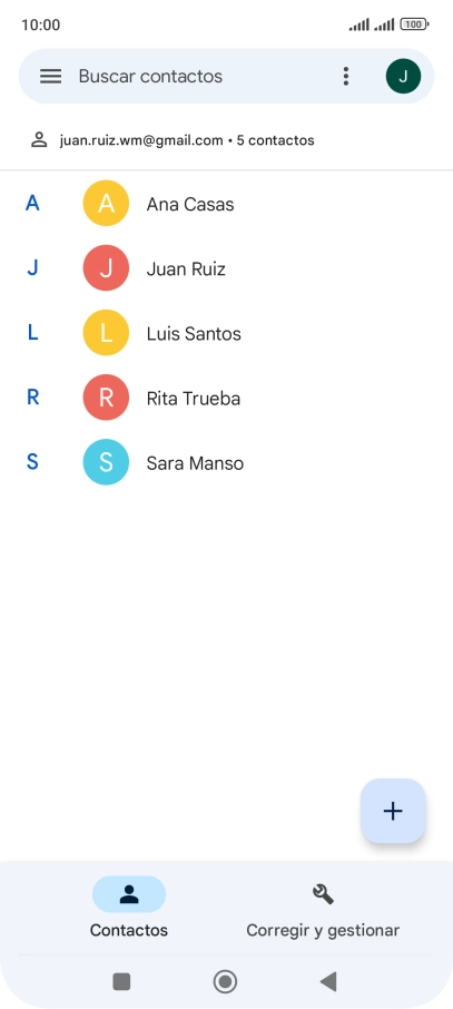 Pulsa el icono de nuevo contacto. Pulsa el icono de nuevo contacto.