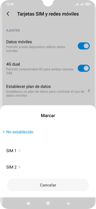 Pulsa el ajuste deseado. Pulsa el ajuste deseado.