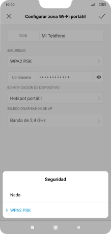 Pulsa WPA2 PSK para proteger la conexión wifi con una contraseña. Pulsa WPA2 PSK para proteger la conexión wifi con una contraseña.