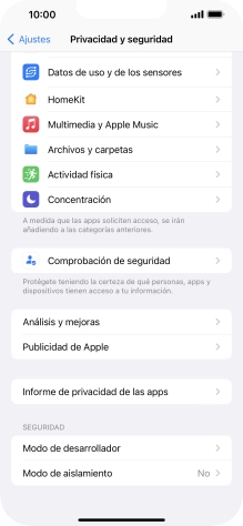 Pulsa Informe de privacidad de las apps. Pulsa Informe de privacidad de las apps.