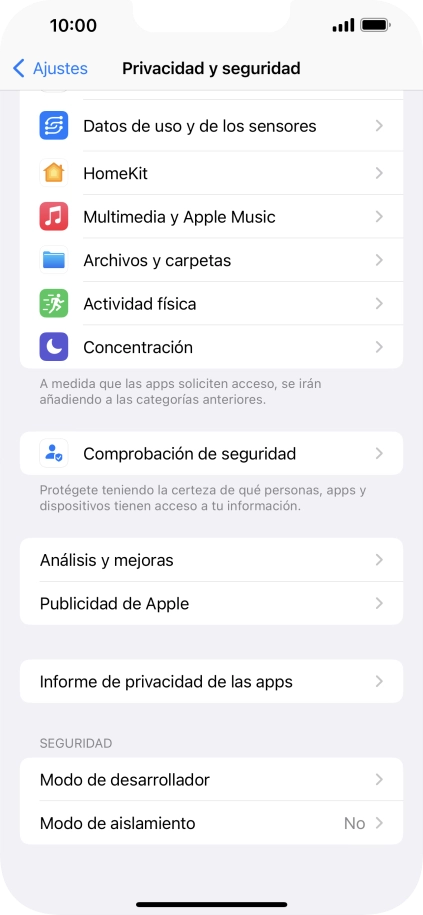 Pulsa Informe de privacidad de las apps. Pulsa Informe de privacidad de las apps.