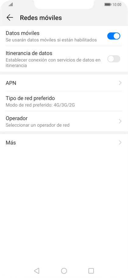 Pulsa Operador.