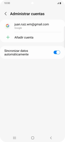 Pulsa Añadir cuenta. Pulsa Añadir cuenta.