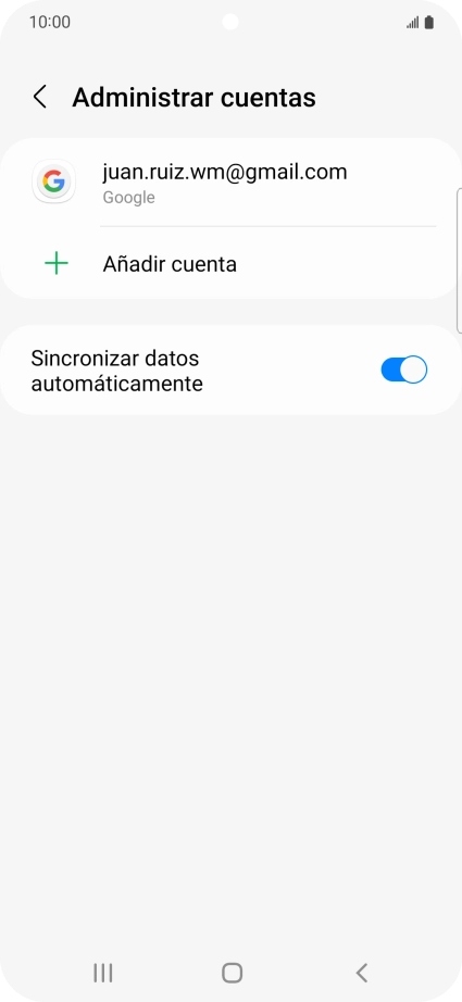 Pulsa Añadir cuenta. Pulsa Añadir cuenta.