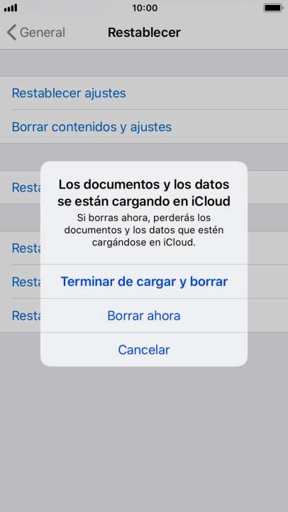Pulsa Borrar ahora.