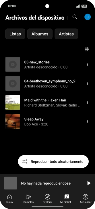 Pulsa el archivo de música deseado. Pulsa el archivo de música deseado.