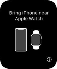Coloca el Apple Watch junto al teléfono. Coloca el Apple Watch junto al teléfono.