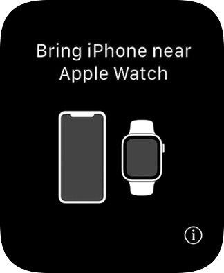 Coloca el Apple Watch junto al teléfono. Coloca el Apple Watch junto al teléfono.