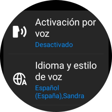 Pulsa Idioma y estilo de voz.