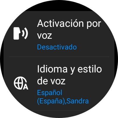 Pulsa Idioma y estilo de voz.
