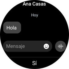 Pulsa el icono de grabar un mensaje y sigue las indicaciones de la pantalla para grabar y enviar la respuesta deseada. Pulsa el icono de grabar un mensaje y sigue las indicaciones de la pantalla para grabar y enviar la respuesta deseada.