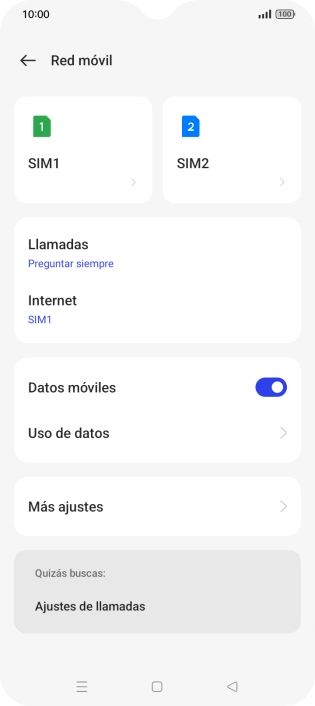 Pulsa la tarjeta SIM deseada. Pulsa la tarjeta SIM deseada.