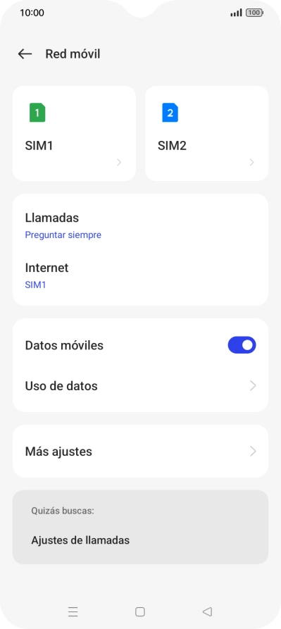 Pulsa la tarjeta SIM deseada. Pulsa la tarjeta SIM deseada.