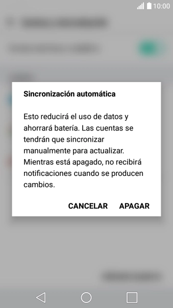 Si desactivas la función, pulsa APAGAR. Si desactivas la función, pulsa APAGAR.