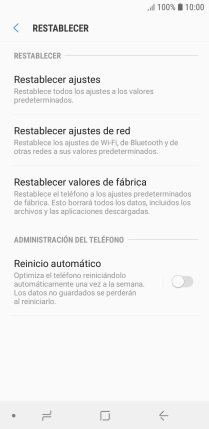 Pulsa Restablecer valores de fábrica. Pulsa Restablecer valores de fábrica.