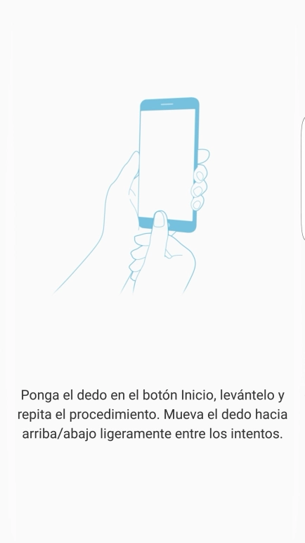 Sigue las indicaciones de la pantalla para añadir tu huella digital. Sigue las indicaciones de la pantalla para añadir tu huella digital.