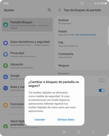 Pulsa Eliminar datos. Pulsa Eliminar datos.