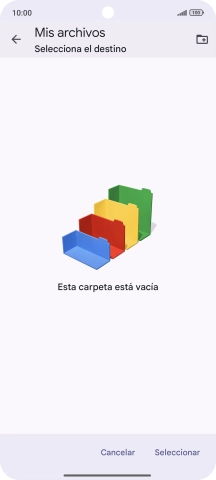 Si deseas crear una nueva carpeta, pulsa el icono de nueva carpeta y sigue las indicaciones de la pantalla para crearla. Si deseas crear una nueva carpeta, pulsa el icono de nueva carpeta y sigue las indicaciones de la pantalla para crearla.