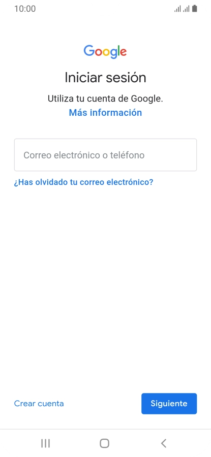 Si no tienes una cuenta de Google, pulsa Crear cuenta y sigue las indicaciones de la pantalla para ver cómo crear una cuenta nueva. Si no tienes una cuenta de Google, pulsa Crear cuenta y sigue las indicaciones de la pantalla para ver cómo crear una cuenta nueva.