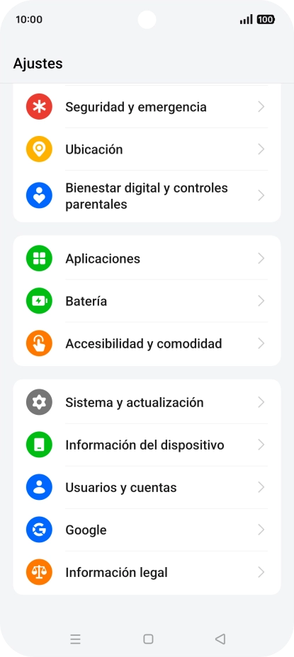 Pulsa Usuarios y cuentas.