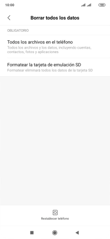 Pulsa Restablecer teléfono. Pulsa Restablecer teléfono.