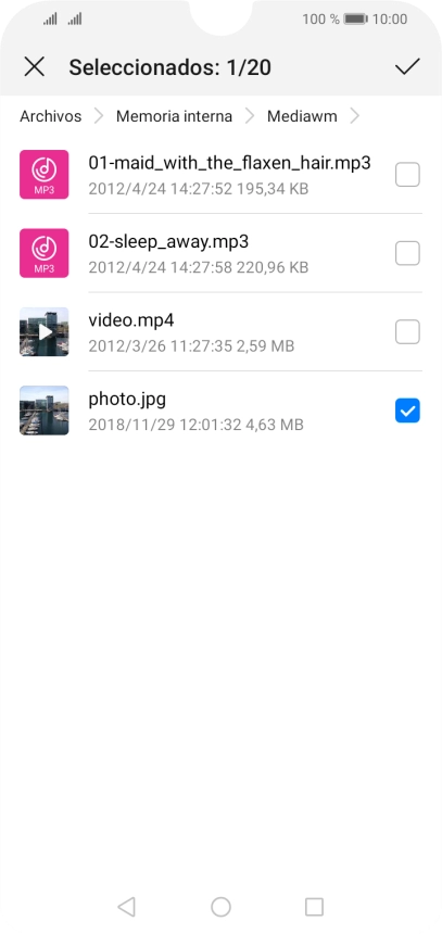 Pulsa el icono de aceptar. Pulsa el icono de aceptar.