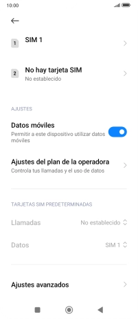 Pulsa el nombre de la tarjeta SIM. Pulsa el nombre de la tarjeta SIM.