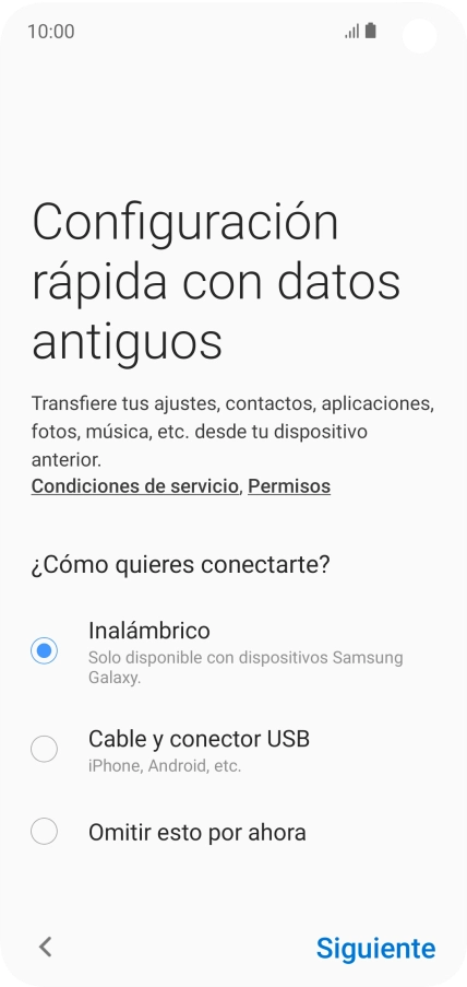 Pulsa el modo de transferencia deseado y sigue las instrucciones de la pantalla para transferir el contenido. Pulsa el modo de transferencia deseado y sigue las instrucciones de la pantalla para transferir el contenido.