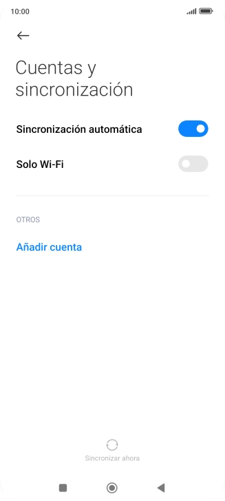 Pulsa Añadir cuenta. Pulsa Añadir cuenta.