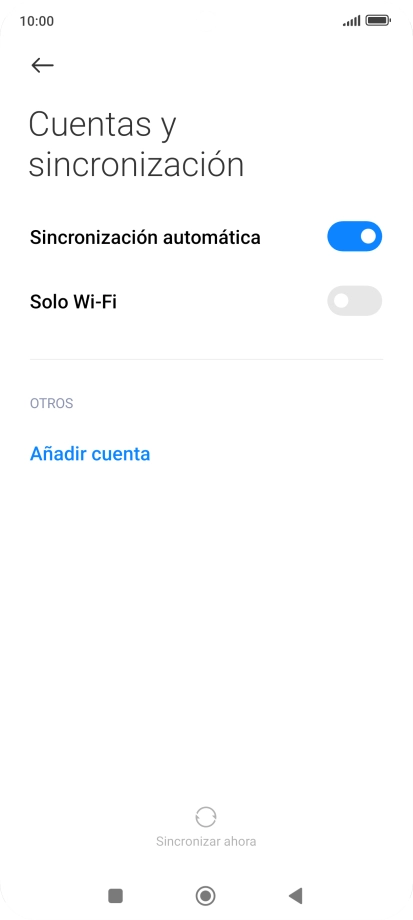 Pulsa Añadir cuenta. Pulsa Añadir cuenta.