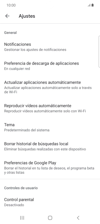 Pulsa Actualizar aplicaciones automáticamente.