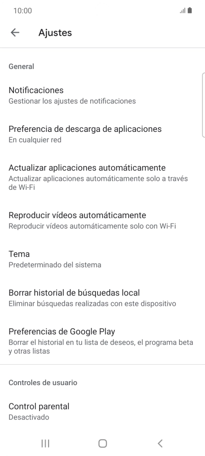 Pulsa Actualizar aplicaciones automáticamente.