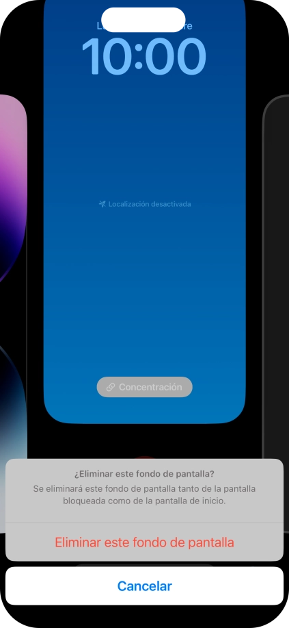 Pulsa Eliminar este fondo de pantalla. Pulsa Eliminar este fondo de pantalla.