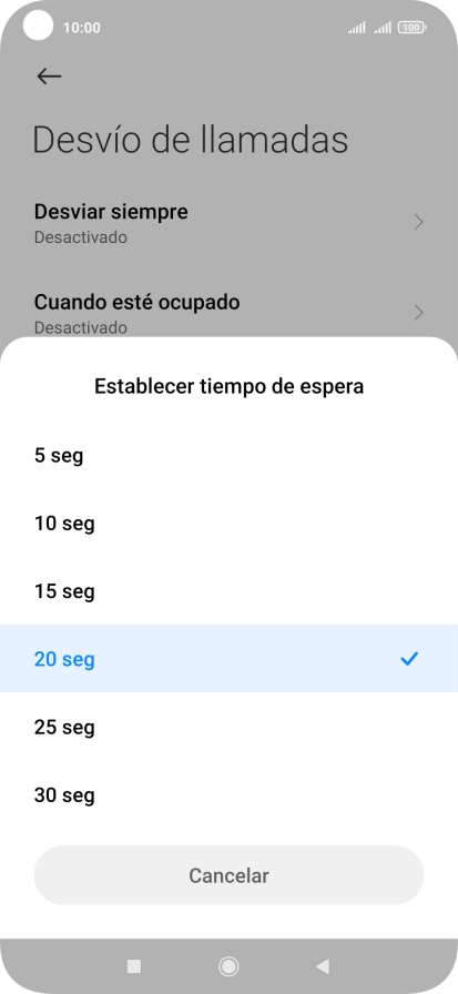 Si desvías las llamadas perdidas, tendrás que seleccionar un retardo para el desvío. Pulsa el retardo deseado y sigue las indicaciones de la pantalla para seleccionar el retardo deseado del desvío. Si desvías las llamadas perdidas, tendrás que seleccionar un retardo para el desvío. Pulsa el retardo deseado y sigue las indicaciones de la pantalla para seleccionar el retardo deseado del desvío.