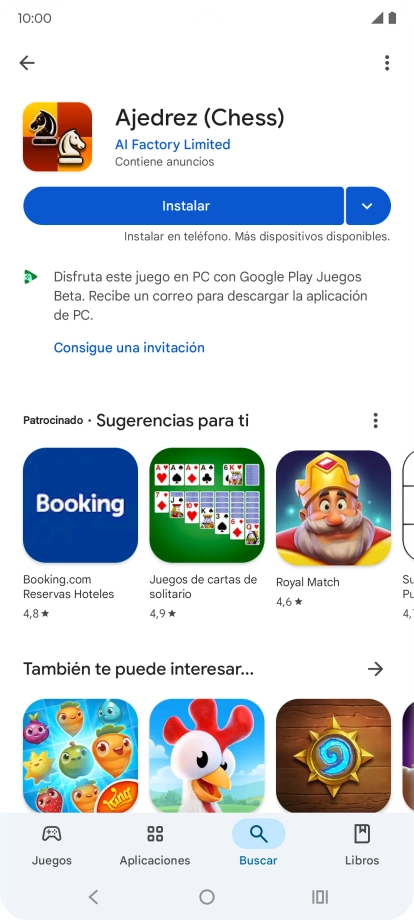 Pulsa Instalar y sigue las indicaciones de la pantalla para instalar la app. Pulsa Instalar y sigue las indicaciones de la pantalla para instalar la app.