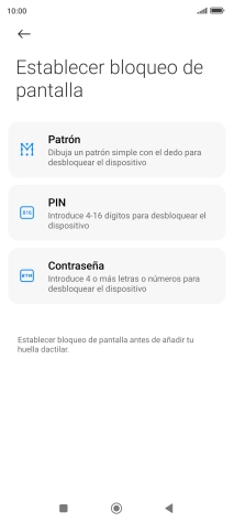 Pulsa el código de seguridad deseado. Pulsa el código de seguridad deseado.