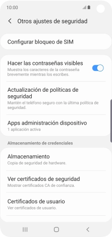Pulsa Configurar bloqueo de SIM. Pulsa Configurar bloqueo de SIM.