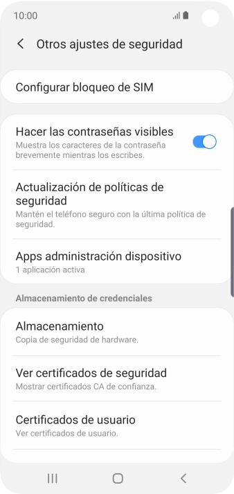 Pulsa Configurar bloqueo de SIM. Pulsa Configurar bloqueo de SIM.