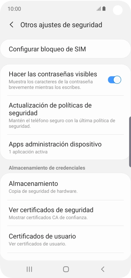 Pulsa Configurar bloqueo de SIM. Pulsa Configurar bloqueo de SIM.