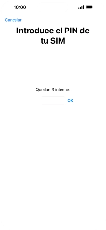 Si es necesario desbloquear la tarjeta SIM, introduce el código PIN y pulsa OK. Si es necesario desbloquear la tarjeta SIM, introduce el código PIN y pulsa OK.