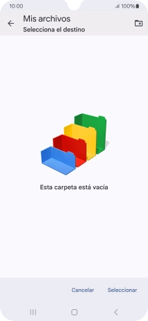 Si deseas crear una nueva carpeta, pulsa el icono de nueva carpeta y sigue las indicaciones de la pantalla para crearla. Si deseas crear una nueva carpeta, pulsa el icono de nueva carpeta y sigue las indicaciones de la pantalla para crearla.