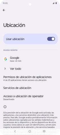 Pulsa Permisos de ubicación de aplicaciones. Pulsa Permisos de ubicación de aplicaciones.