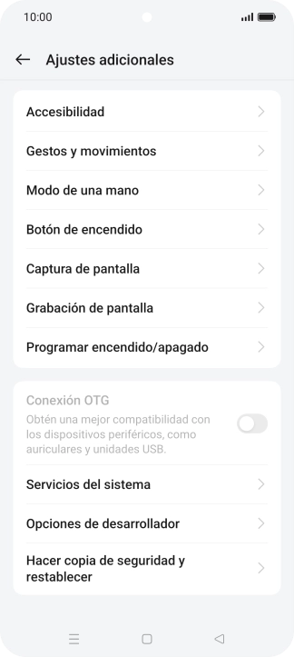 Pulsa Hacer copia de seguridad y restablecer. Pulsa Hacer copia de seguridad y restablecer.