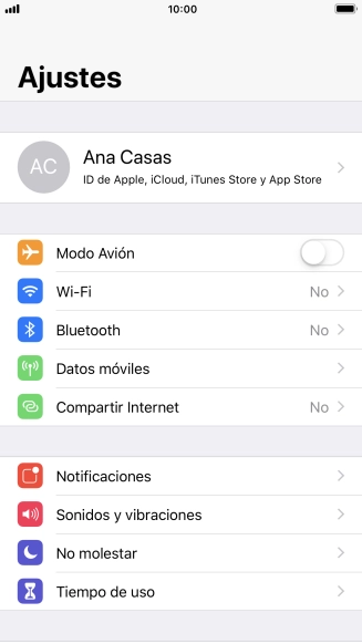 Pulsa Datos móviles. Pulsa Datos móviles.