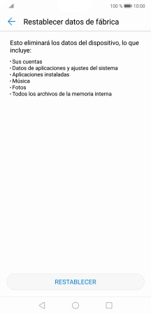 Pulsa RESTABLECER.