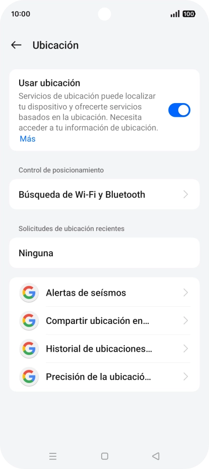 Pulsa Precisión de la ubicació.... Pulsa Precisión de la ubicació....
