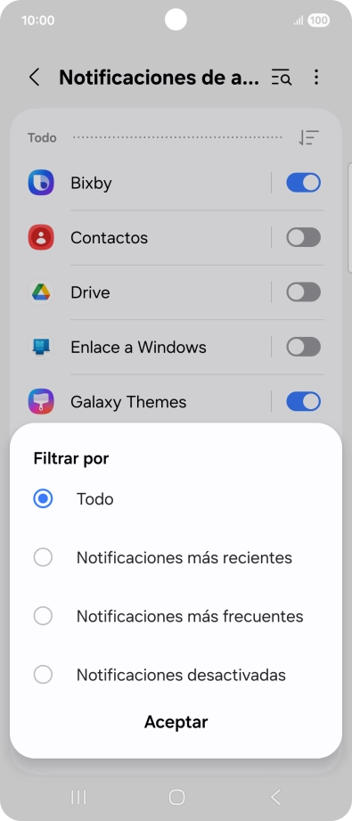 Pulsa el ajuste deseado. Pulsa el ajuste deseado.