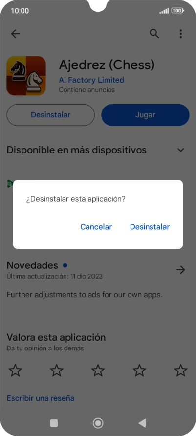 Pulsa Desinstalar.