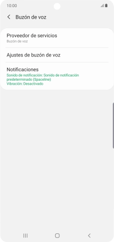 Pulsa Ajustes de buzón de voz. Pulsa Ajustes de buzón de voz.